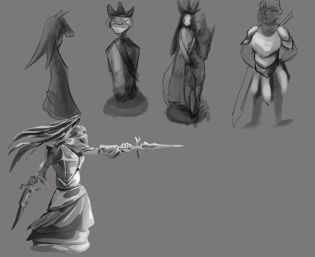 Game piece character thumbnails